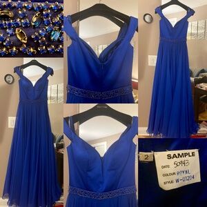 Sherri Hill Size 2 Royal Blue A-Line Gown Style #50943
